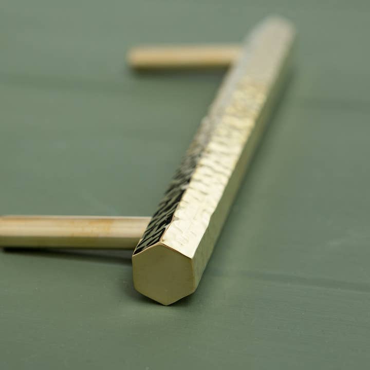 Brass bee - Wholesale Knob/Pull - BOMBUS Solid Brass Hexagonal Hammered Pull Handles & Knobs - Polished Brass6