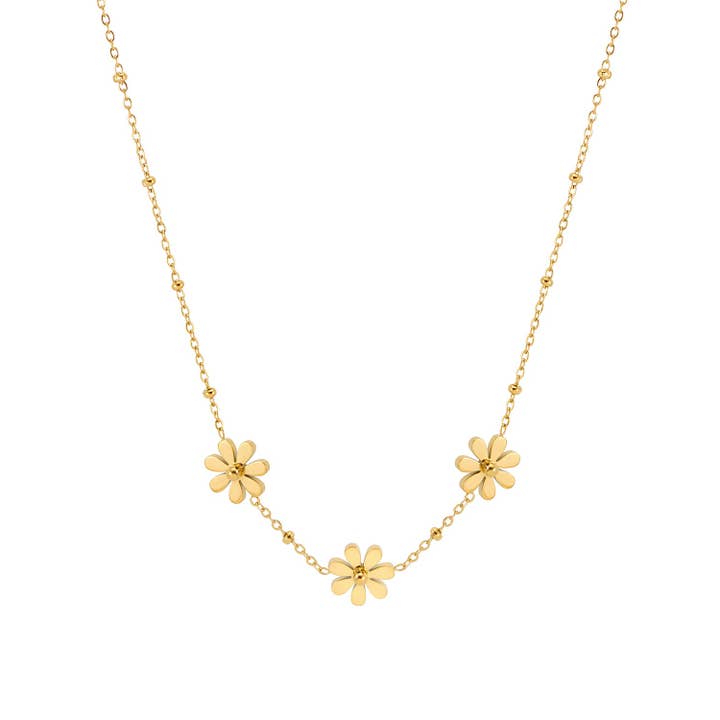 Gold Flower Charm Choker Necklace for wholesale by Zoi Era
