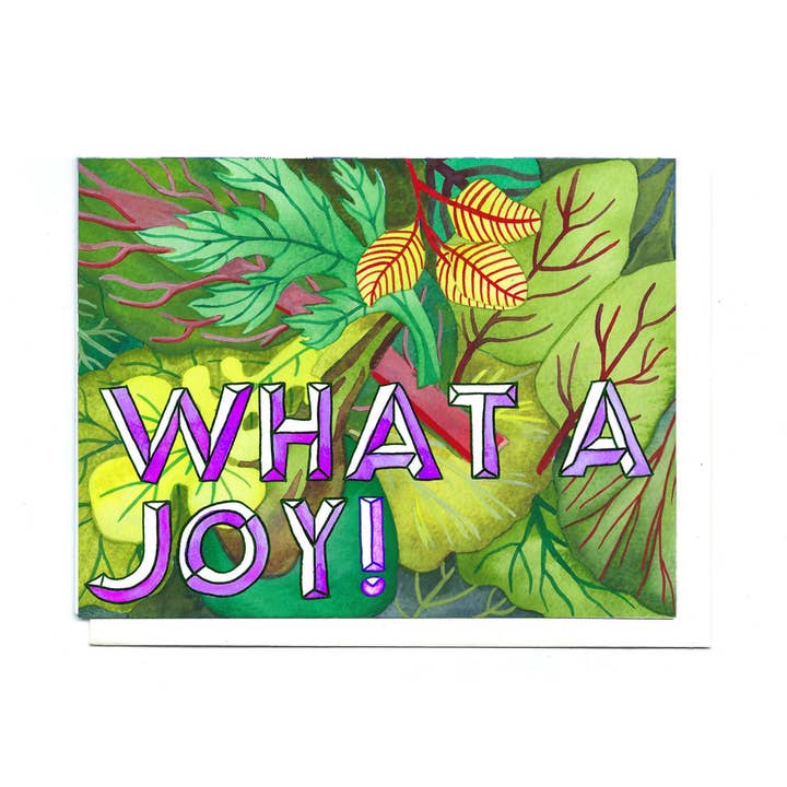 Katie Blanchard Art + Works - Wholesale Everyday Greeting Card - What A Joy - Greens Card0