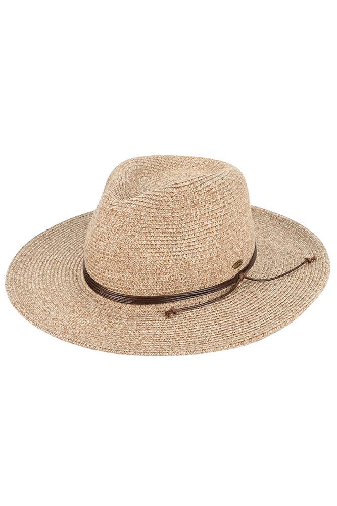 Hana - Wholesale Straw Hat - Women's - C.C String Trim Band Panama Sun Hat5