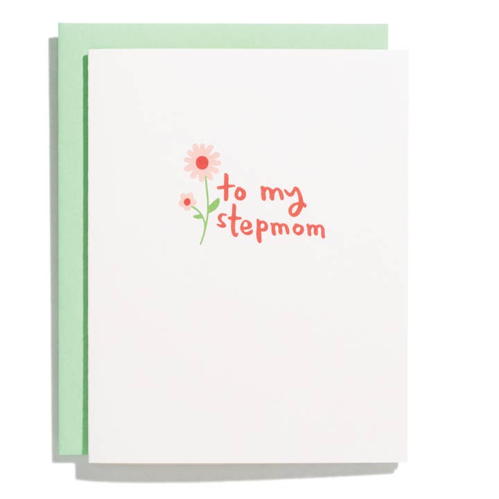 Stepmom Flower - Letterpress Greeting Card for wholesale by Shorthand Press