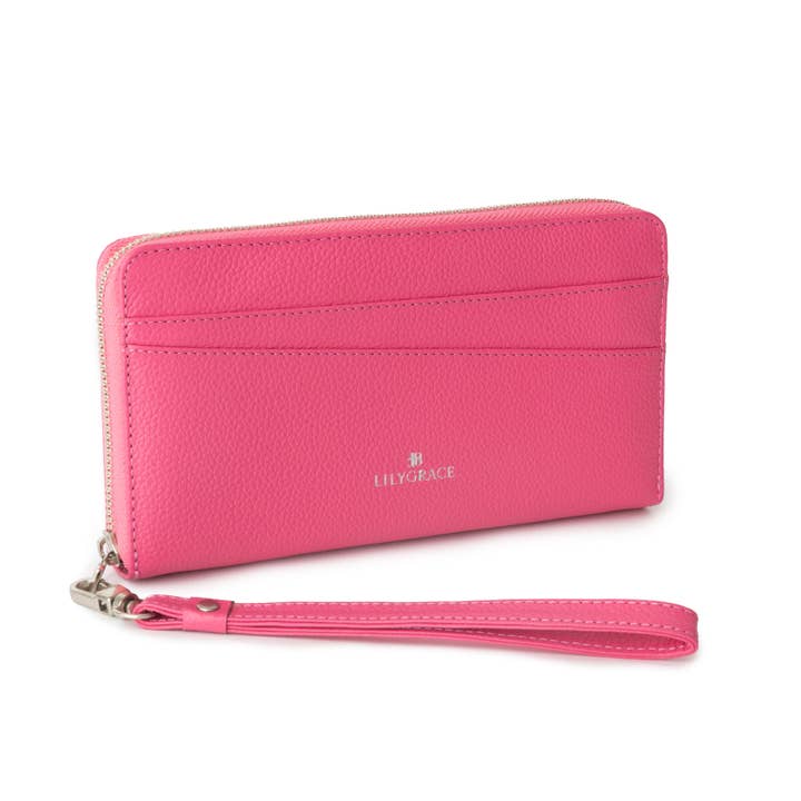 Leather Clutch - Rose Petal Pink for wholesale by Lily Grace Co.