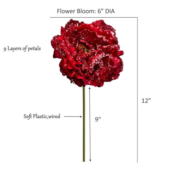 Angel Isabella - Wholesale Artificial Flowers - Large Bloom-Snowy Peony Stem – Winter Holiday Decora0