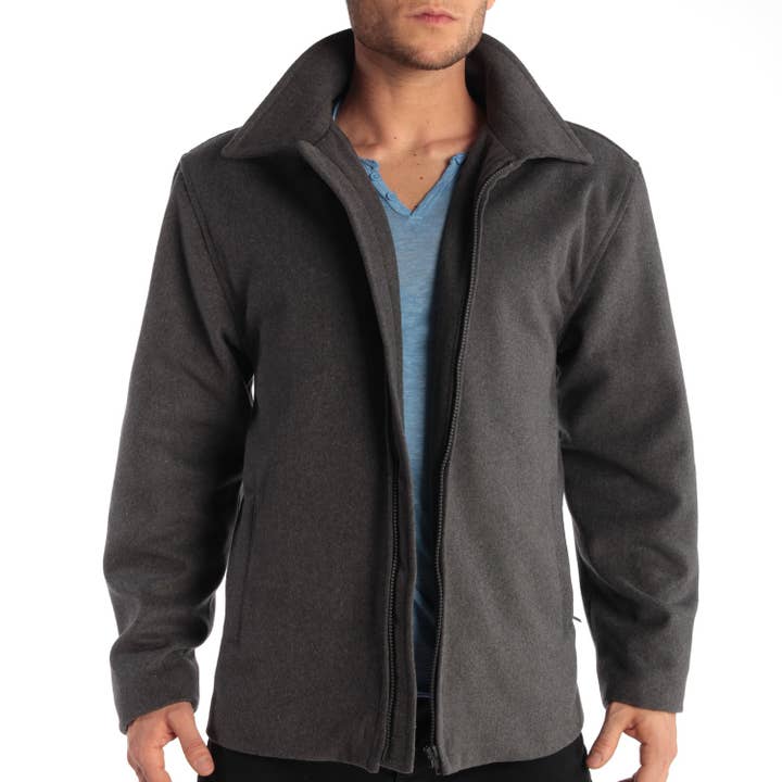Alpine Swiss - Wholesale Jacket - Men's - Alpine Swiss Grant Mens Wool 28" JD Zip Open Front Jacket