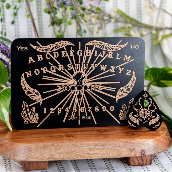 Crow & Crystal Mini Spirit Board. for wholesale by Down To Earth