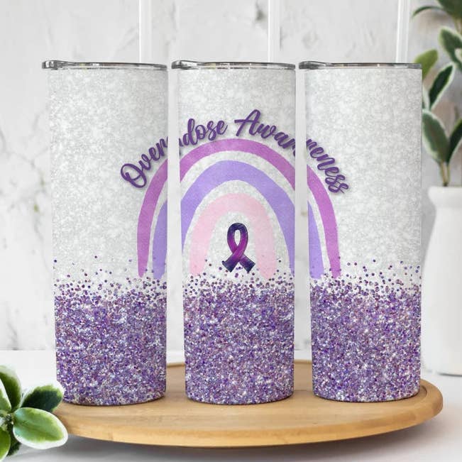 Överdosering Medvetenhet Lila Ribbon | Tumbler för wholesale av Designs by Robyn