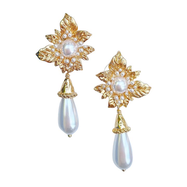 Ambrosia Blomster Perle Dråbe Ørering for engroshandel hos ZODA