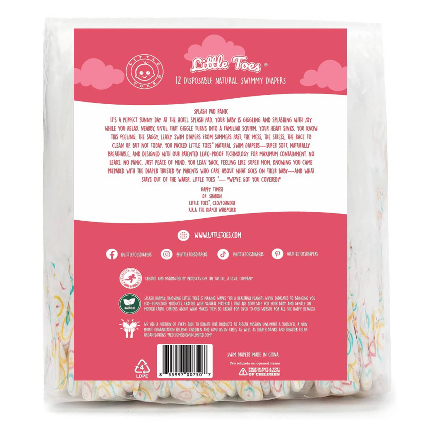 Products on the Go - Wholesale Swim Diaper - Baby - Large Natural Disposable Swim Diapers 12 Pack 1