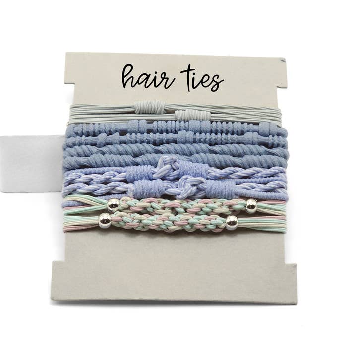 Woven Wanderlust - Bracelet/Blue Hair Tie Set for wholesale by Sunset Marsh LLC