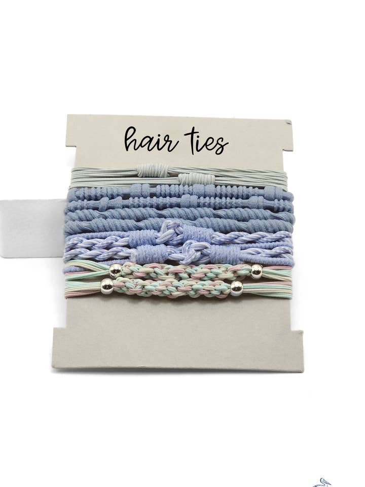 Woven Wanderlust - Bracelet/Blue Hair Tie Set for wholesale by Sunset Marsh LLC