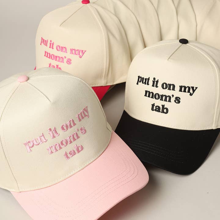 Fashion City - Wholesale Trucker Hat - Unisex - Put It On My Mom's Tab Embroidery Two-Tone Hat