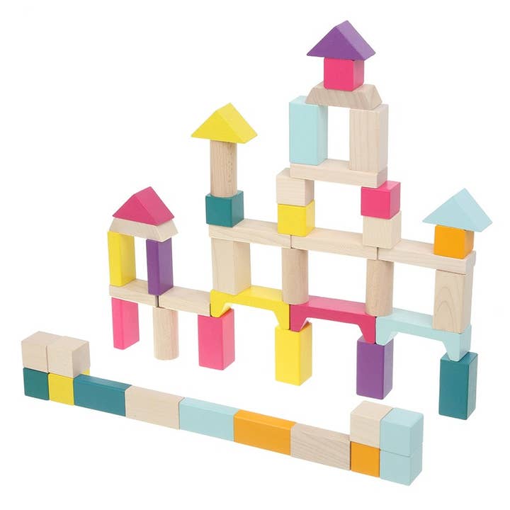 Spielset, stapelbares Spielzeug aus Holz, 50 Stück für den Großhandel von Wooden Toys