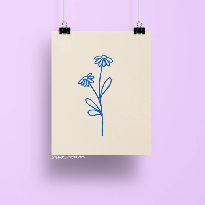 Stampa d'arte di margherite per la vendita all'ingrosso da parte di MangoIllustrated