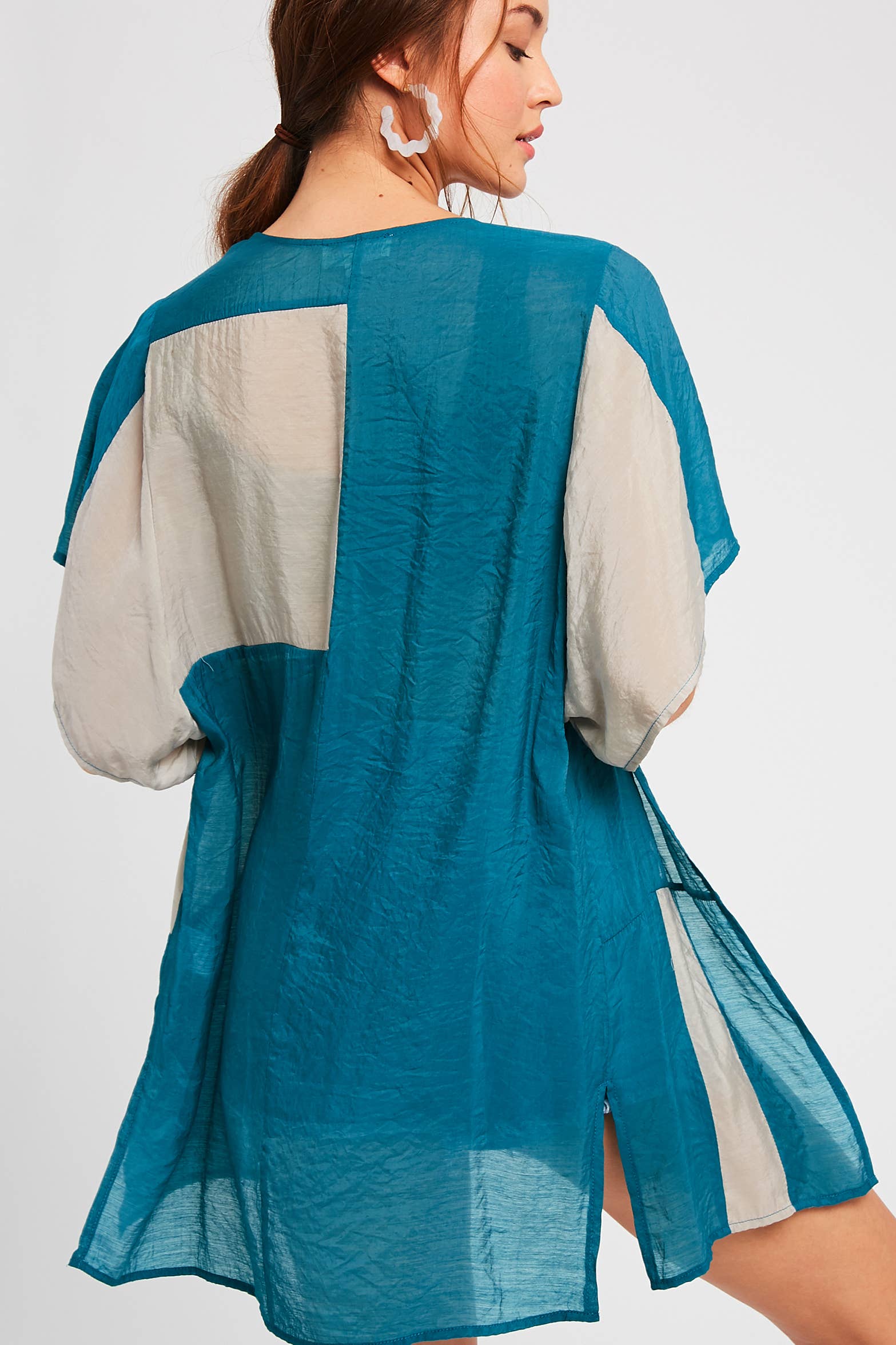 Listicle - Venta al por mayor Kimono - Mujer - Cárdigan Kimono de Bloques de Color Semitransparente17