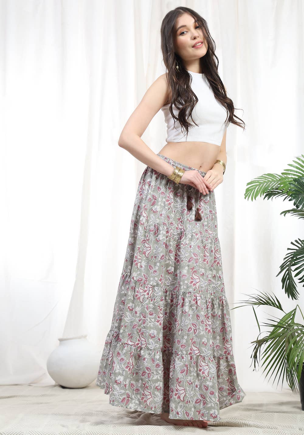 The Fox and The Mermaid - Wholesale Skirt - Women's - Block Printed Cotton Maxi Skirt (Radha)3