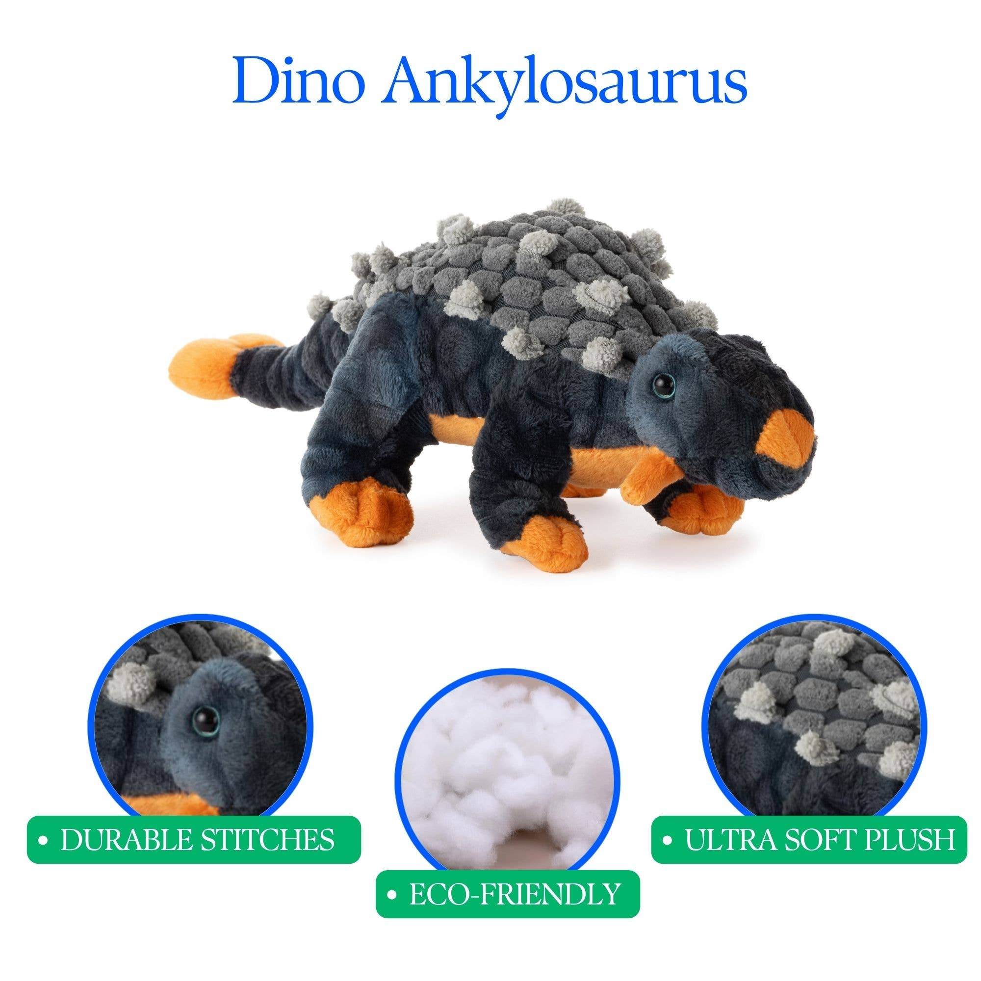 The Petting Zoo – wholesale Stuffed/plush toy – Kids & baby – 13" (33cm) Small Ankylosaurus Dinosaur4