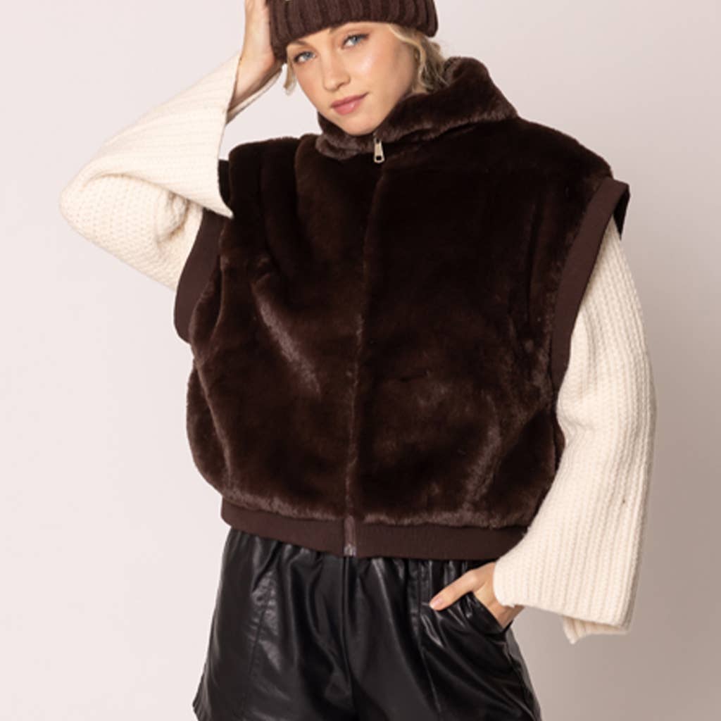 Fashion City - Venta al por mayor Chaleco de abrigo - Mujer - Chaleco cálido y acogedor de piel suave para la moda de otoño-invierno8