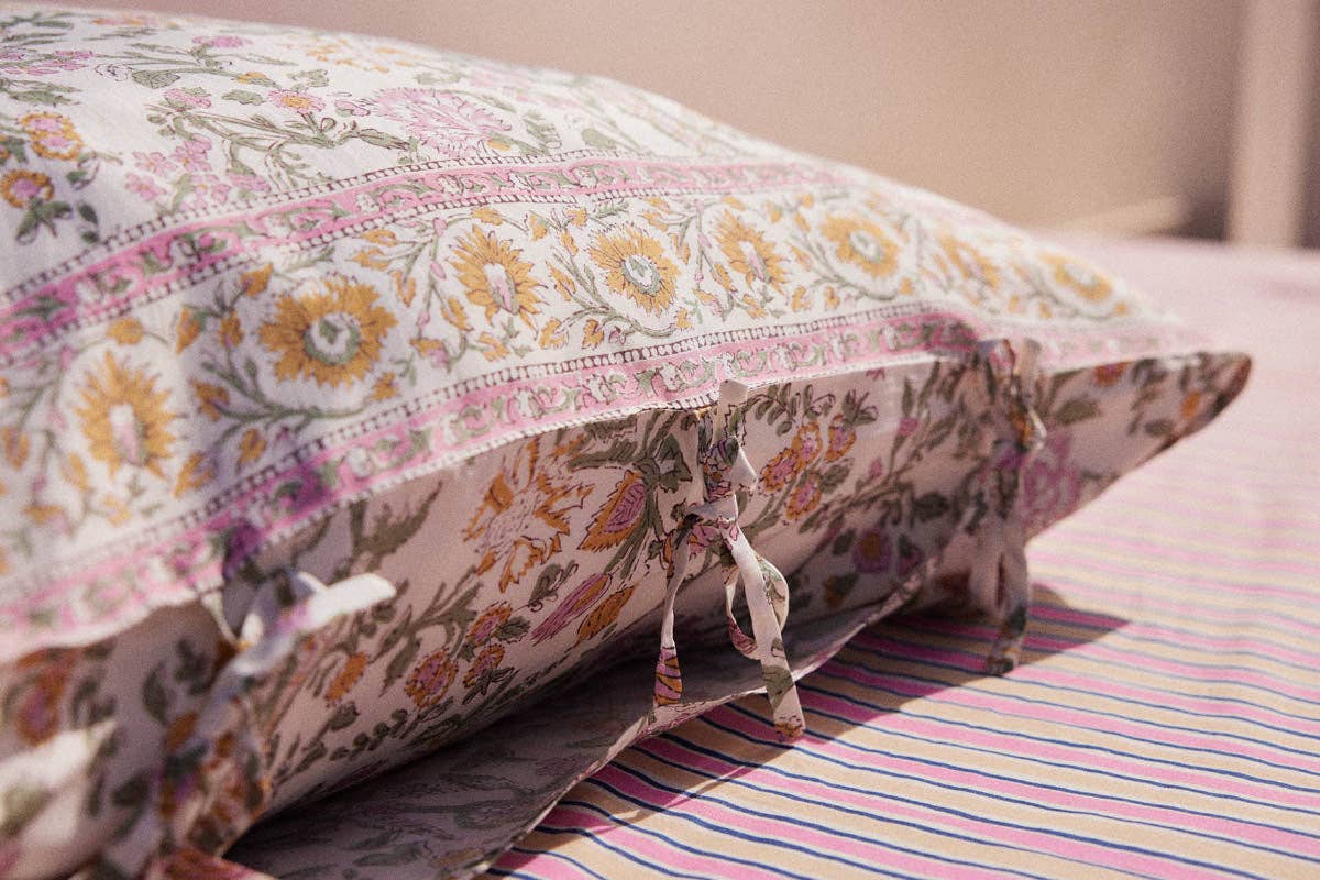 Cr me Mimosa Printemps Luria Pillowcase for wholesale on Faire1