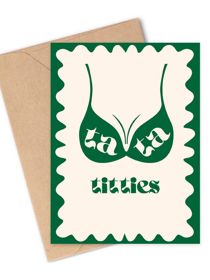 TA TA TETTE Biglietto di Auguri per la vendita all'ingrosso da parte di Two Brides Presents