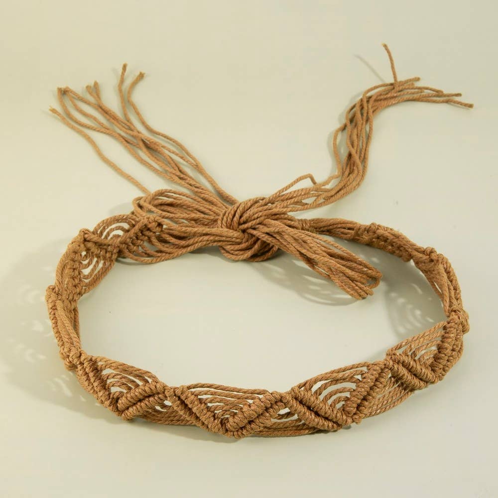 Collections by Fame Accessories – Cinto - Mulher por atacado – Cinto de moda trançado corda2