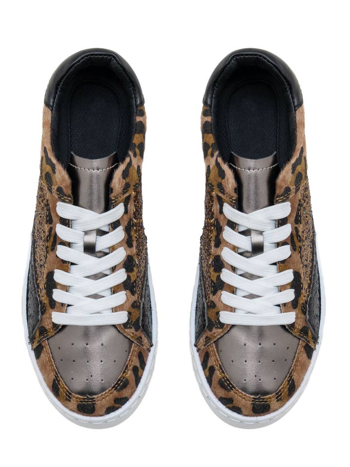 C'M PARIS - Wholesale Lifestyle Sneakers - Women's - Low Multimaterial Sneakers with Glitter and Prints 652210