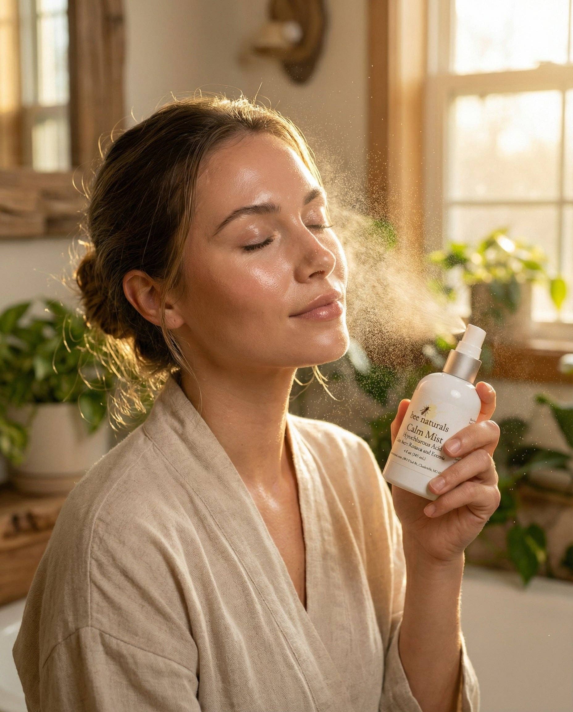 Bee Naturals - Wholesale Face & Body Mist/Water - Calm Mist - Hypochlorous Acid Spray for Face | Calms Acne, Rosacea & Eczema | Sensitive Skin Facial Toner Mist | Fragrance-Free, Dermatologist Tested | 4 fl oz1