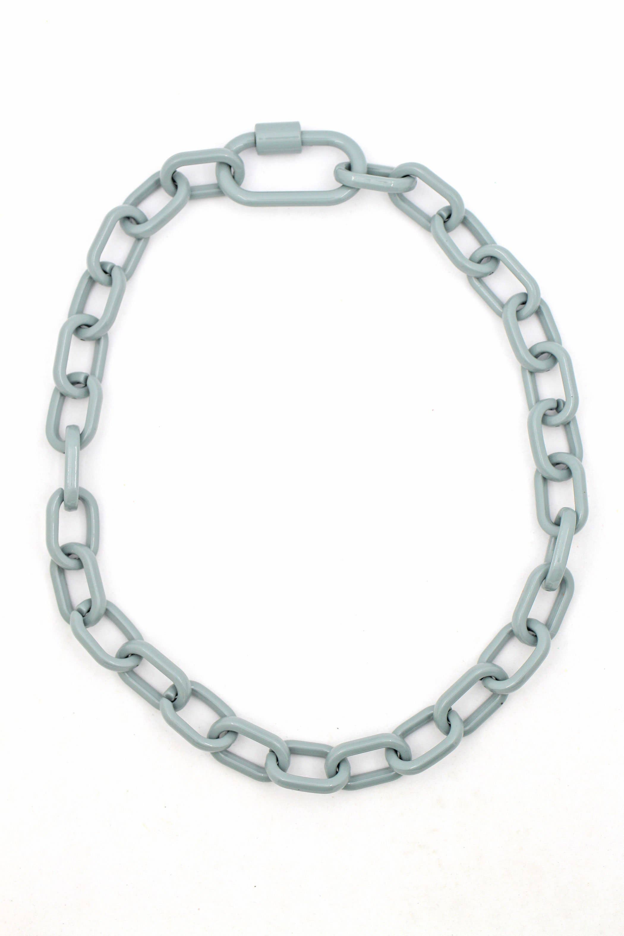 Woman Shops World - Wholesale Link & Chain Necklace - Luxe Link Enamel Chain Necklace, Assorted Colors8