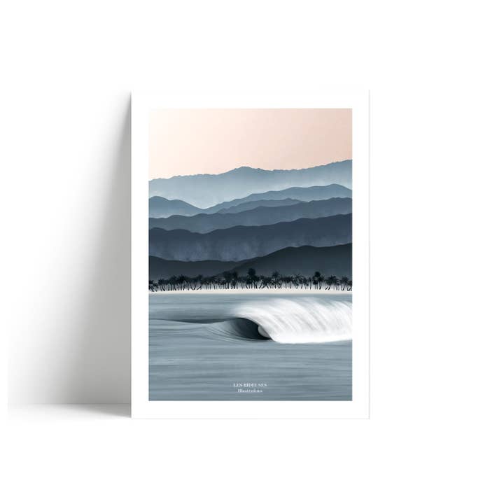 Póster firmado Amanecer entre océano y montañas para venta al por mayor de Les Rideuses