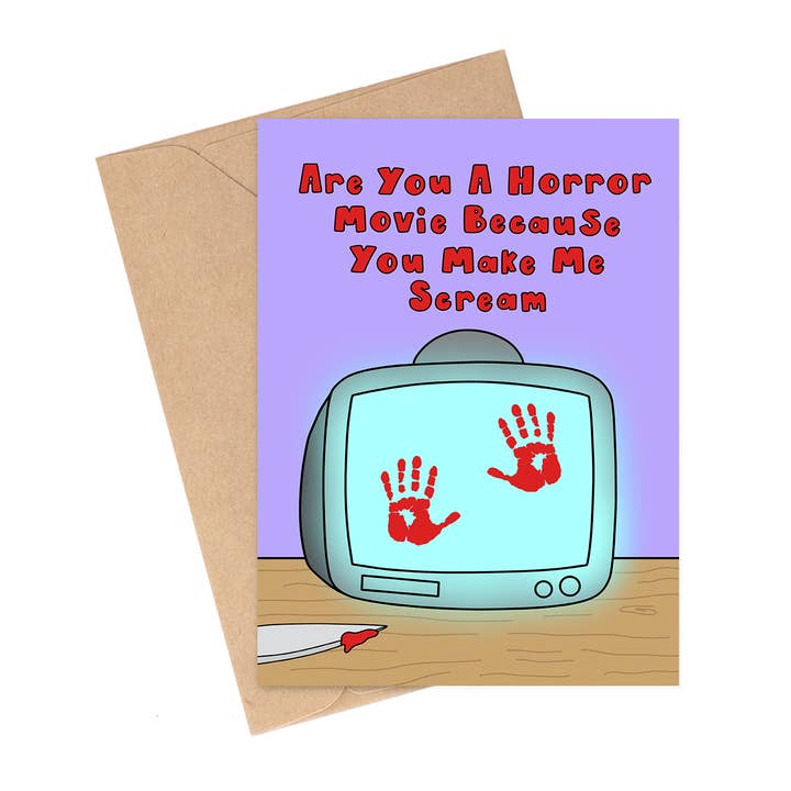Biglietto di San Valentino con scritta «Horror Movie Scream» per la vendita all'ingrosso da parte di Siyo Boutique