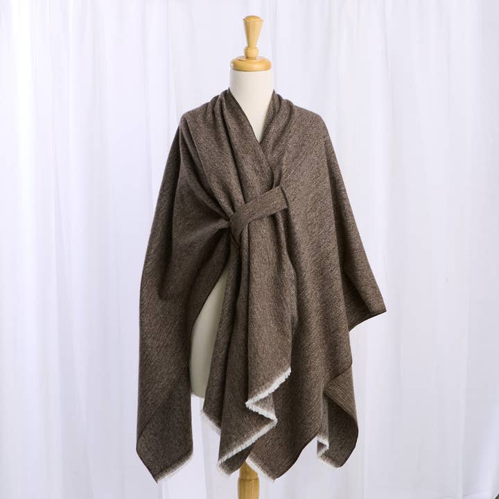 Hadley Wren - Wholesale Poncho - Women's - Blakely Ruana - Coffee1