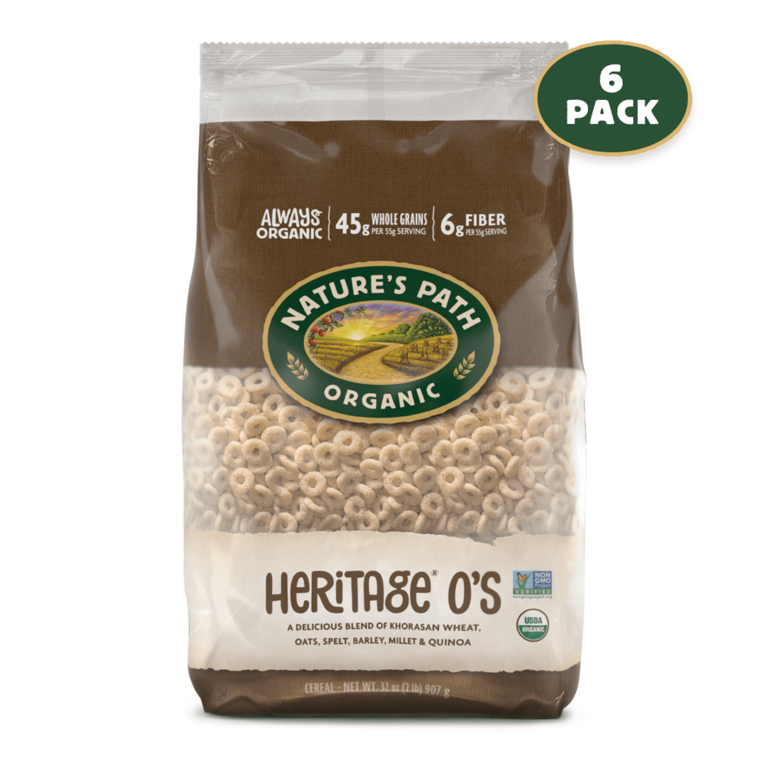 Nature's Path - Wholesale Breakfast Cereal - Heritage O'S Cereal, 32 oz Earth Friendly Bag (Case of 6)1
