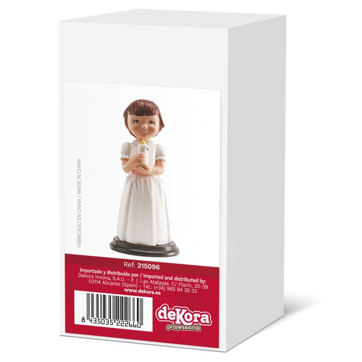 dekora - Wholesale Decoratief beeldje - Decoratief figuur voor communie, ondeugend meisje 13CM2