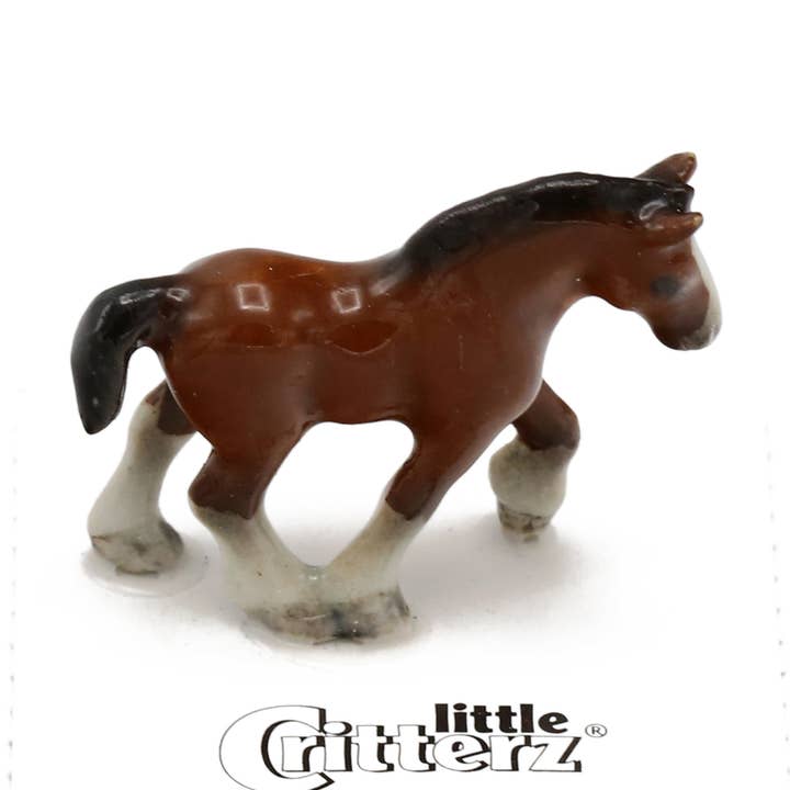 Big Hoof Clydesdale Porcelain Miniature for wholesale by Little Critterz