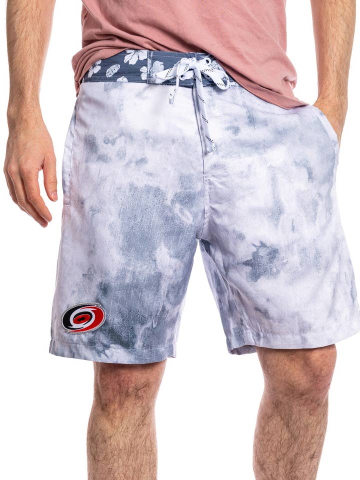 Shorts de bain gris aquarelle Carolina Hurricanes pour hommes pour la vente par Calhoun Sportswear