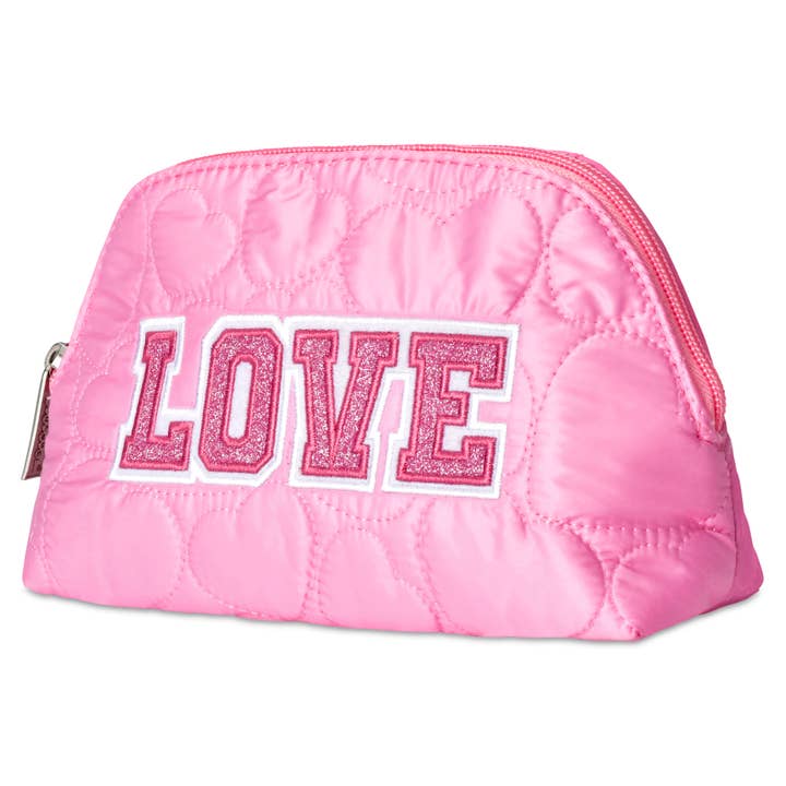 Iscream - Wholesale Makeup/Cosmetic Bag - LOVE HEART PUFFY OVAL COSMETIC BAG