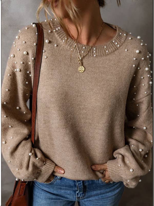 pearl embellished Knit sweater jumper for wholesale by Rosa Clothing