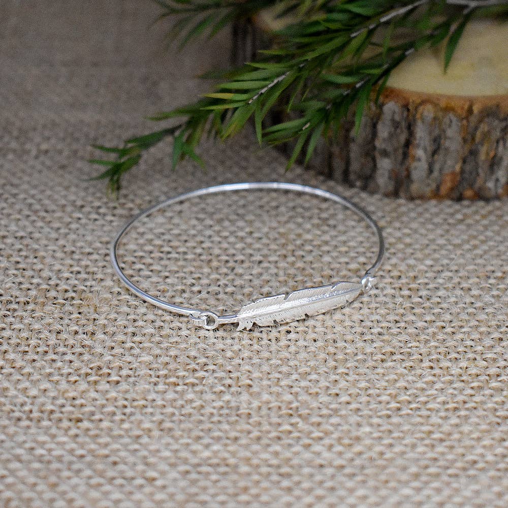Kali Ma Designs - Sterling Silver Jewellery – wholesale Bangle bracelet – Zora silver feather bangle0
