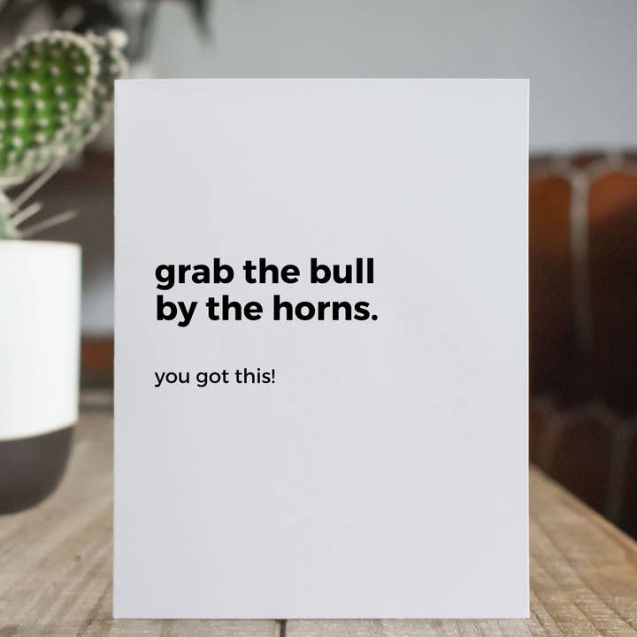 Grab the Bull by Horns Greeting Card for wholesale by The Cheeky Press