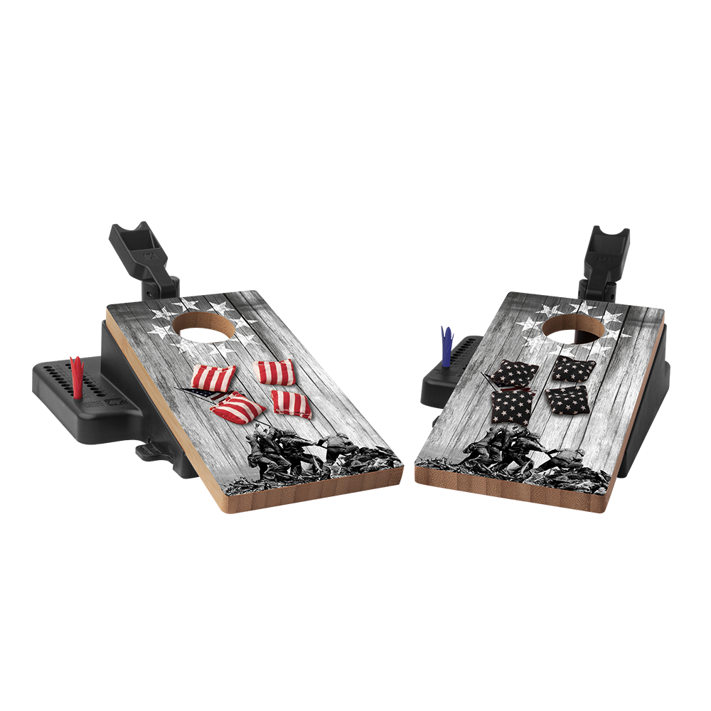 American Cornhole Association - Wholesale Cornhole - Raise The Flag Double Chuck Mini Cornhole Tabletop Game1