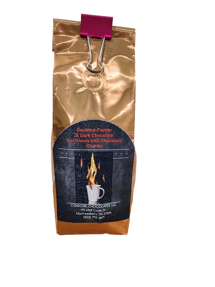 CGC Dark Chocolate Chunk Cayenne Hot Chocolate for wholesale by Cowgirl Chocolates