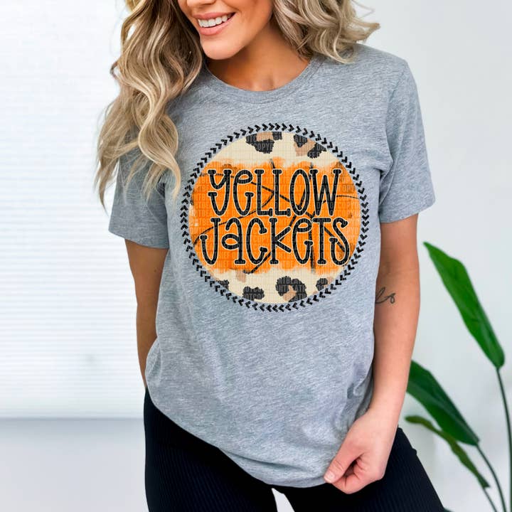 Gula jackor Leopard Basketmaskot DTF Transfer för wholesale av K and M Designs