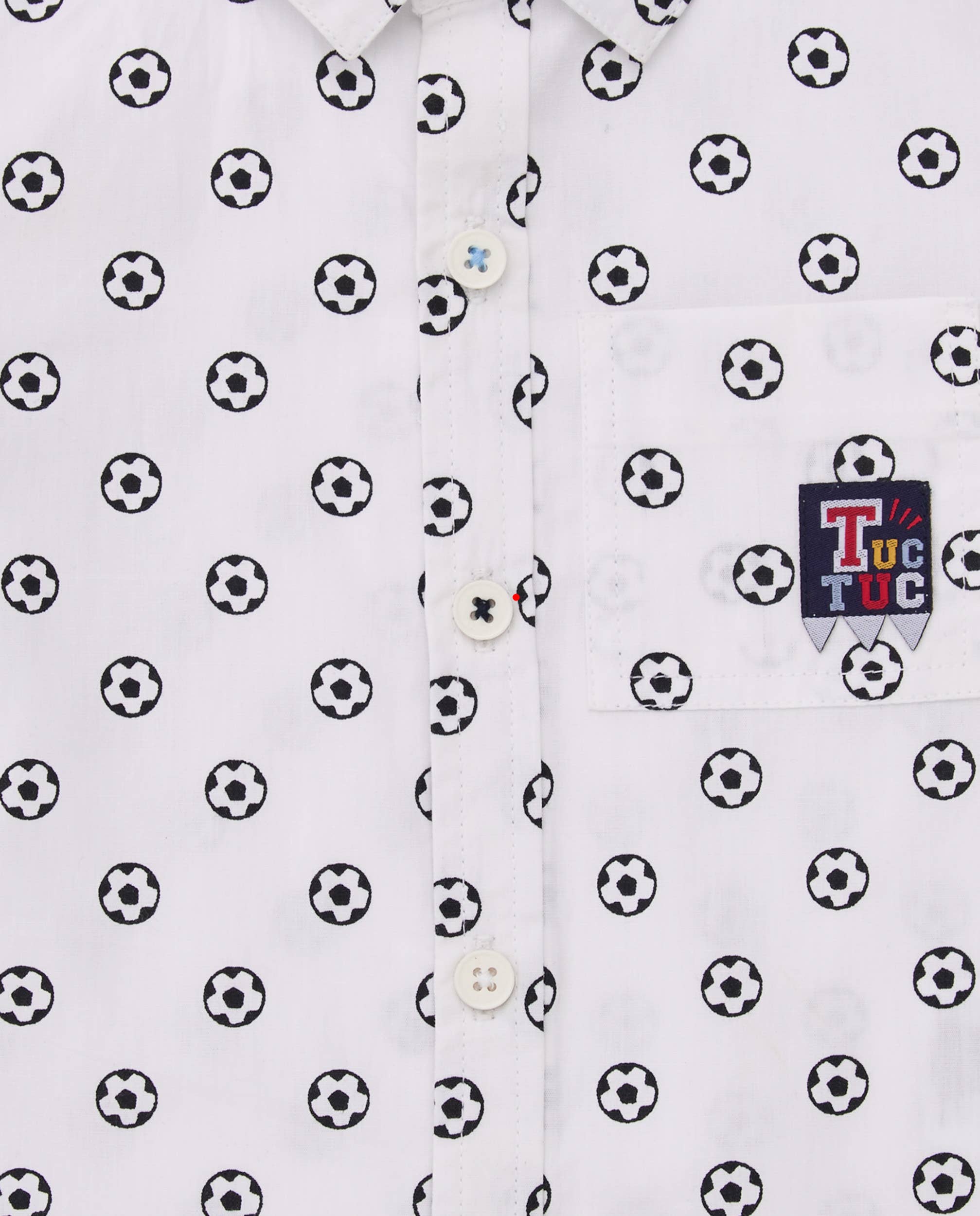 tuc tuc - Wholesale Shirt - Kids - Boy's white poplin shirt with ball print3
