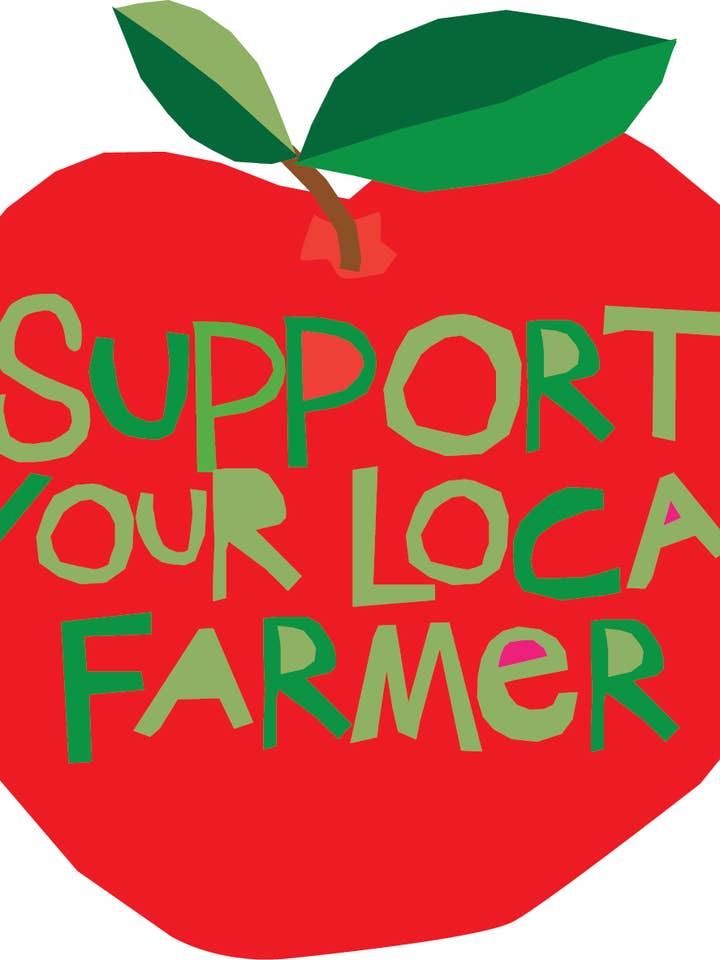 Adesivo Apple Farmer Sostieni il tuo Agricoltore locale per la vendita all'ingrosso da parte di Glad Dog Cards