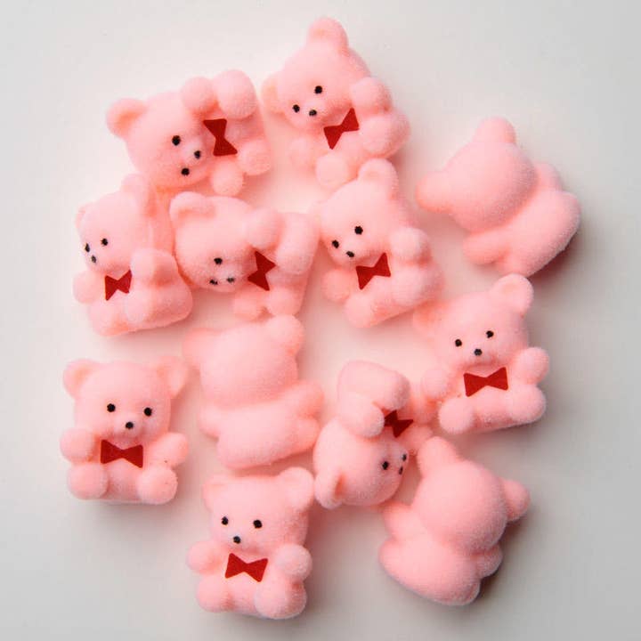 Factory Direct Craft - Wholesale Decorative Tabletop Object - 1" Miniature Pink Flocked Teddy Bears (Bags of 12)3