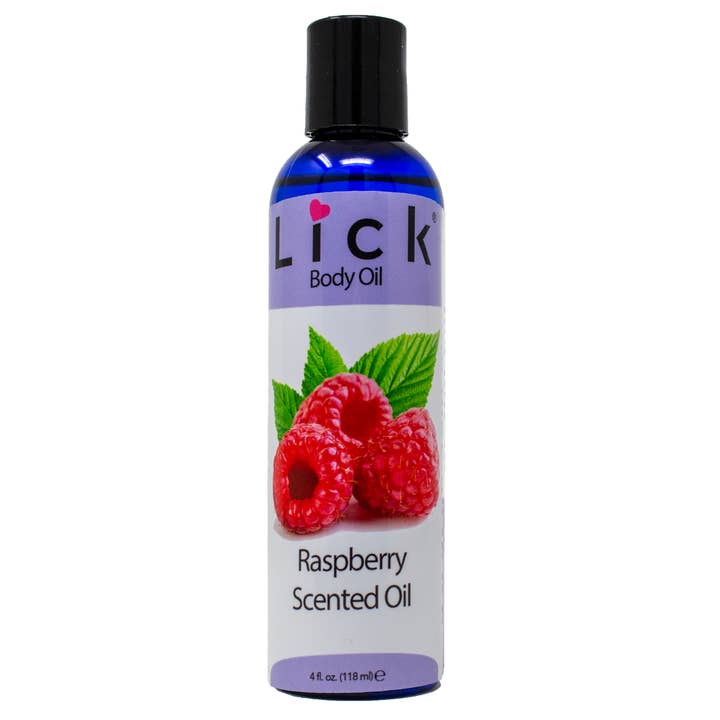 Raspberry Scented Body Oil for wholesale by Lick