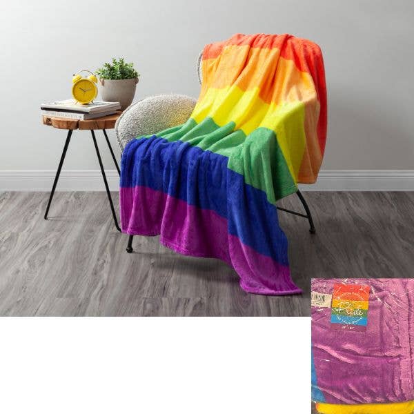 Rainbow Blankets - Super Raschel Plush - Oversized 60"x80" for wholesale by St. Louis Wholesale LLC