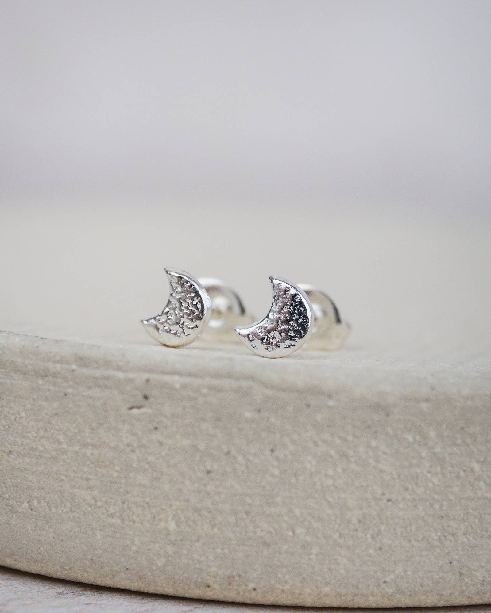 Lucy Kemp Jewellery - Wholesale Stud/Post Earrings - Sterling Silver Mini Studs - Moon