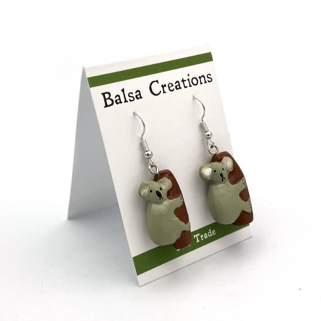 Women of the Cloud Forest - Wholesale Dangle Earrings - Koala Balsa Earrings0