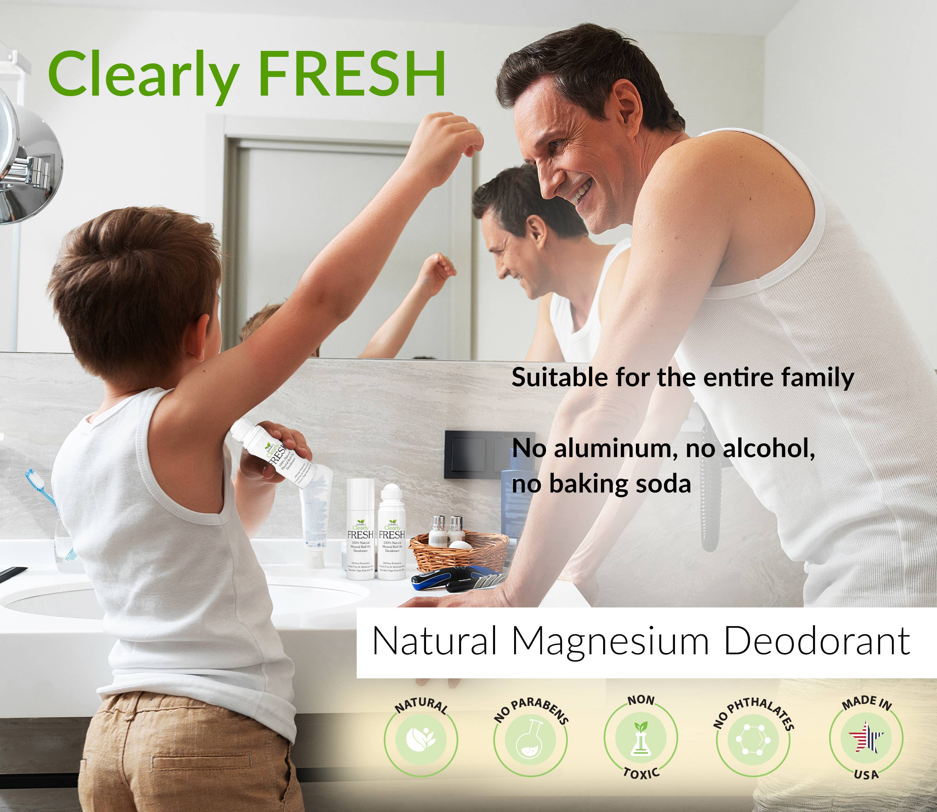 Isabella's Clearly - Wholesale Deodorant - Unisex - FRESH, Unisex Magnesium Roll On Deodorant (Geranium Sage)3