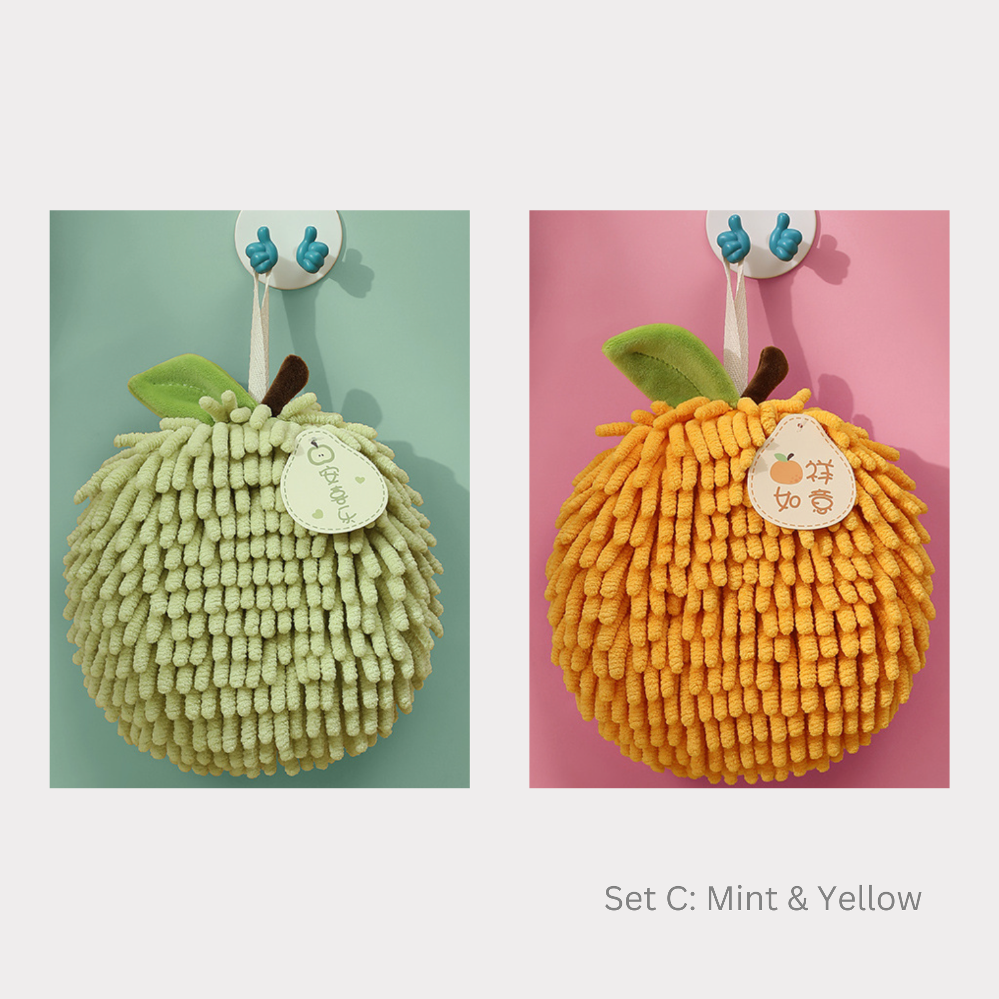 DrifWoo – wholesale Handduk – Chenillehängande handdukar 3 färguppsättningar Drifwoo presentförpackning2